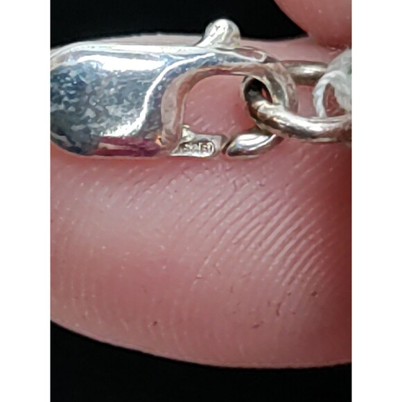 GSJ Gold Stone Jadeite 12mm Bead 34” Necklace Sterling 925 Vintage Estate 224 Gr - Picture 6 of 6